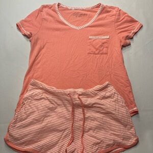 by Carole Hochman Pink Pajama Set with Striped Shorts